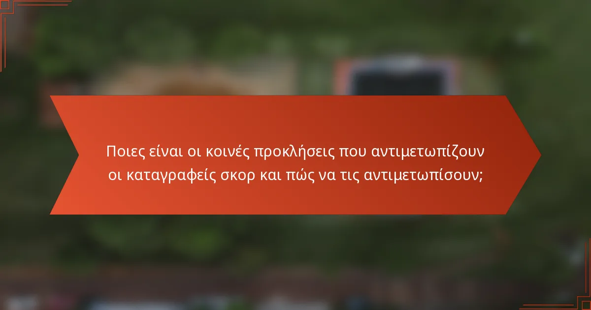 Ποιες είναι οι κοινές προκλήσεις που αντιμετωπίζουν οι καταγραφείς σκορ και πώς να τις αντιμετωπίσουν;