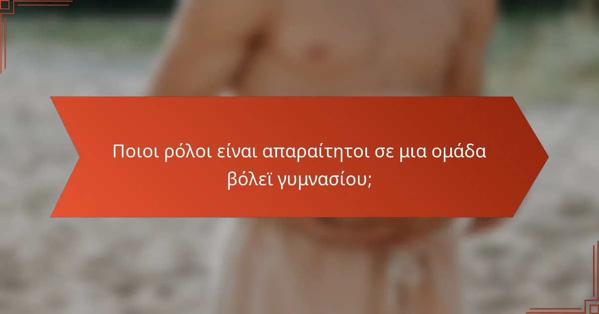 Ποιοι ρόλοι είναι απαραίτητοι σε μια ομάδα βόλεϊ γυμνασίου;